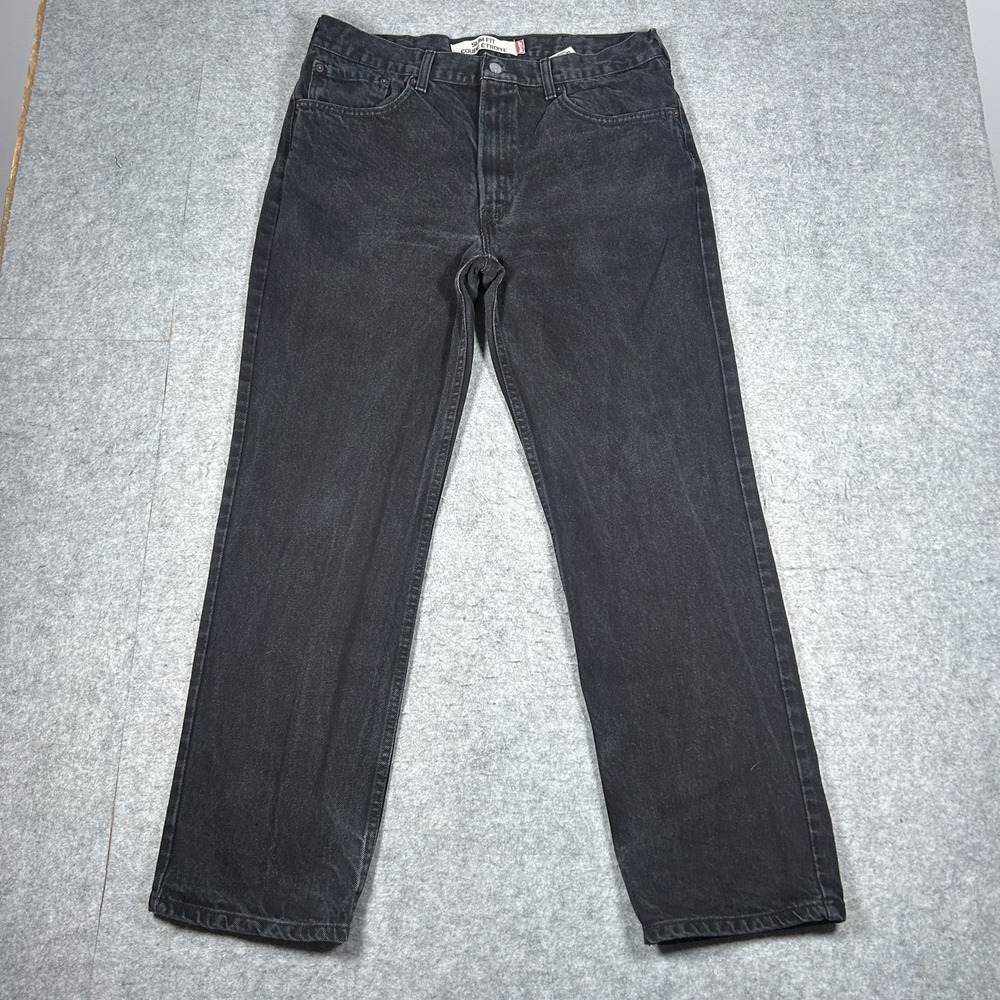 Vintage Levi's Denim Jeans Mens 36x32(35x29) Black Y2K Slim Fit Straight Leg